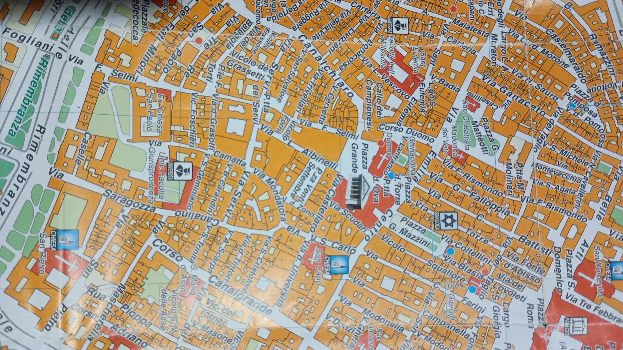 Cartina del centro storico di Modena