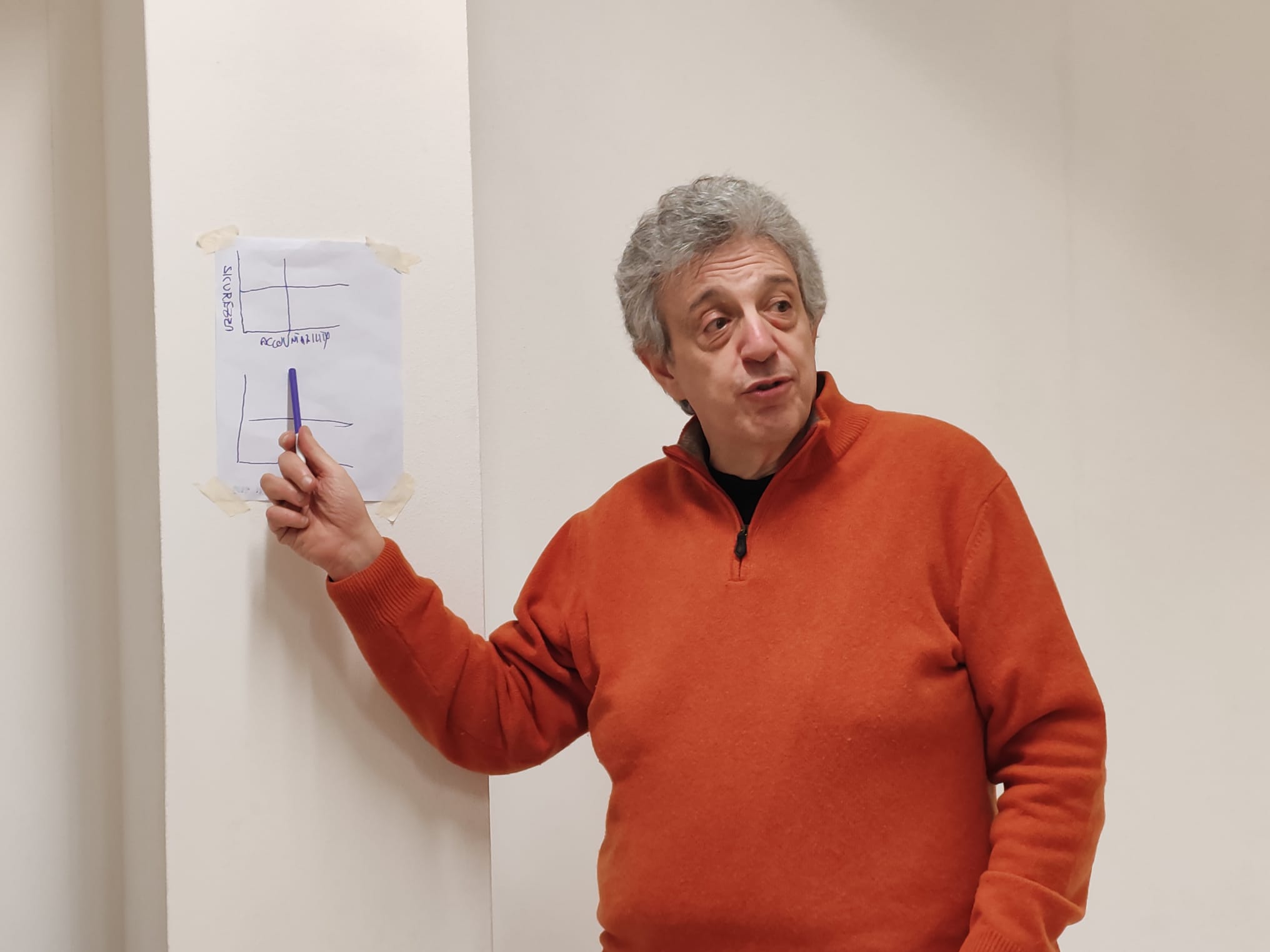 Un formatore che fa lezione